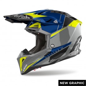 Casco Cross Airoh Aviator 3 - Push Blue Gloss
