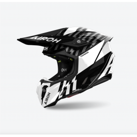 Casco Cross Airoh Twist 3 - Thunder Black/White Gloss