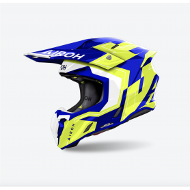 Casco Cross Airoh Twist 3 - Dizzy Blue/Yellow Gloss