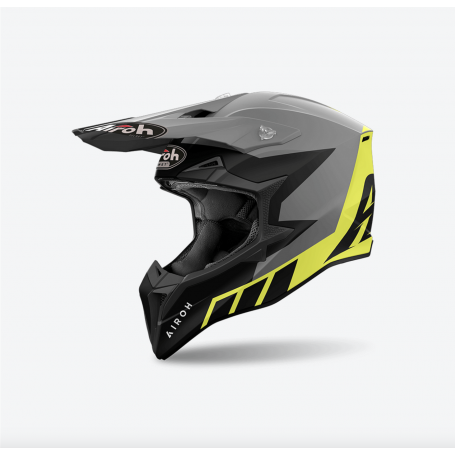 Casco Cross Airoh Wraaap - Reloaded Yellow Matt